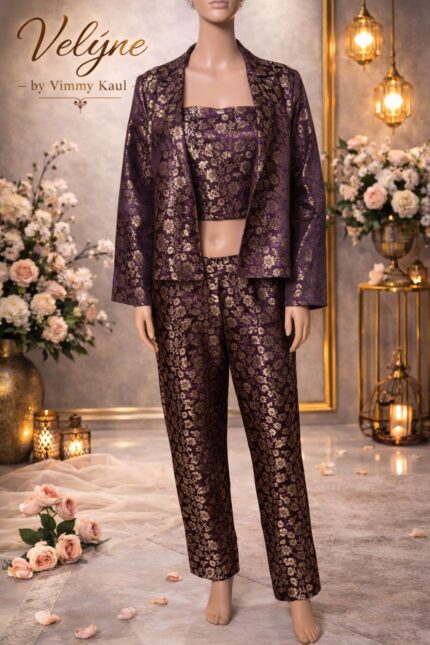 Royal Brocade 4-Piece Fusion Ensemble